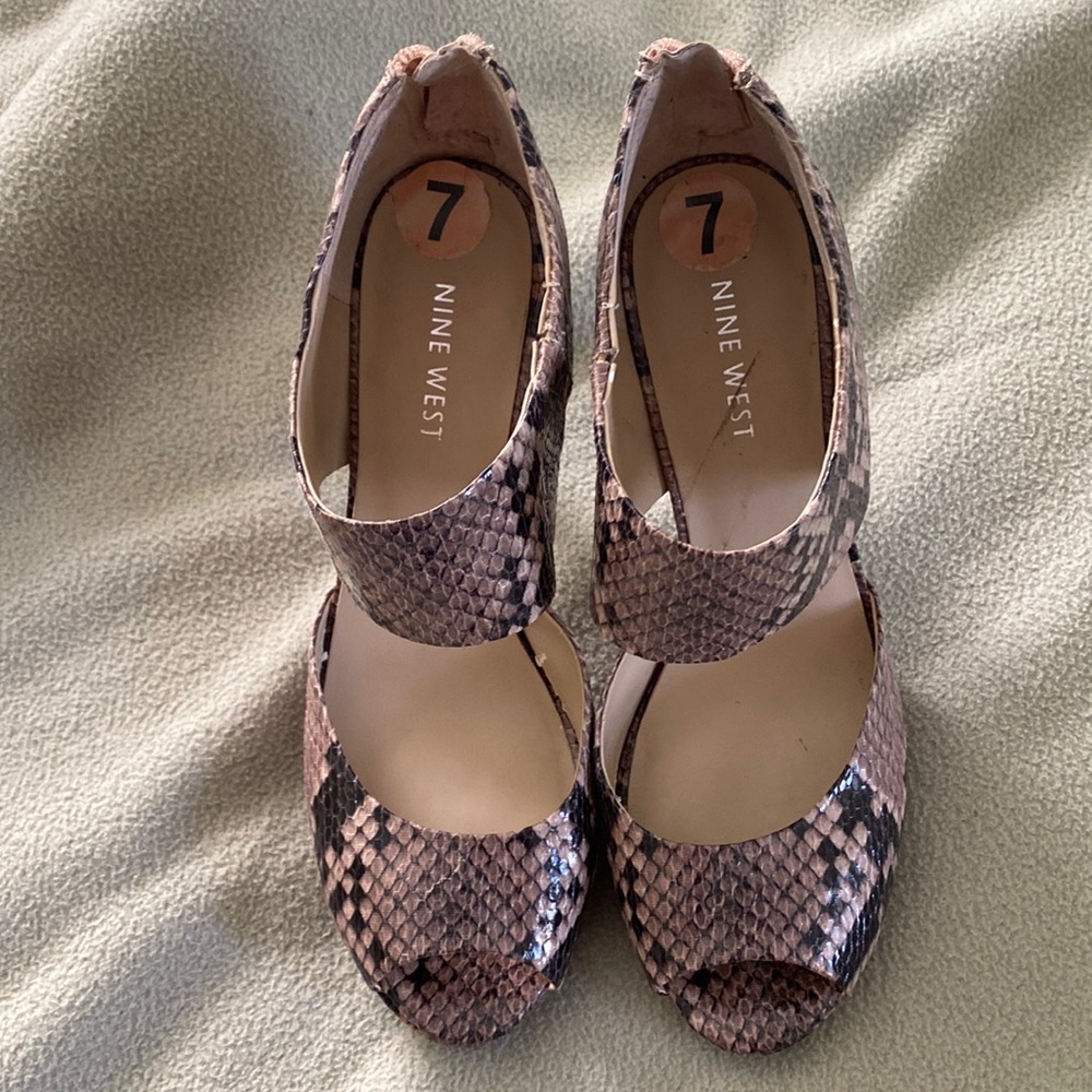 Nine West faux snake skin heels